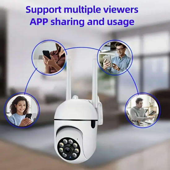HD Smart PTZ Security Camera with Wireless WiFi, Night Vision, Motion Detection - App Control
