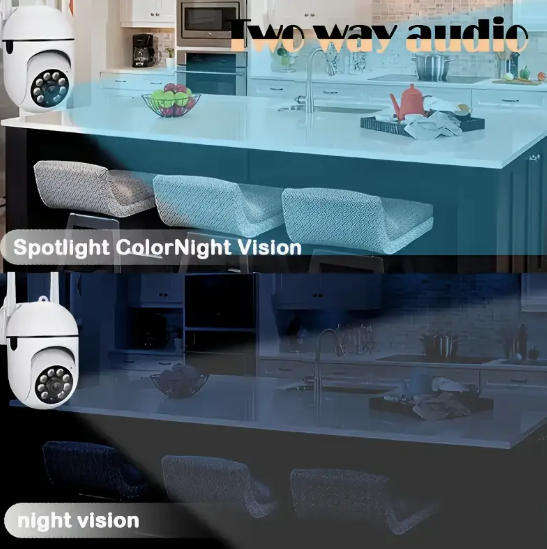 HD Smart PTZ Security Camera with Wireless WiFi, Night Vision, Motion Detection - App Control