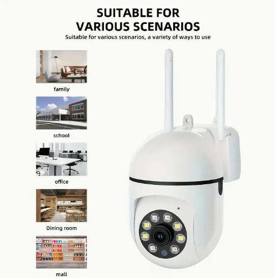 HD Smart PTZ Security Camera with Wireless WiFi, Night Vision, Motion Detection - App Control