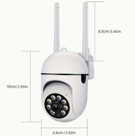 HD Smart PTZ Security Camera with Wireless WiFi, Night Vision, Motion Detection - App Control