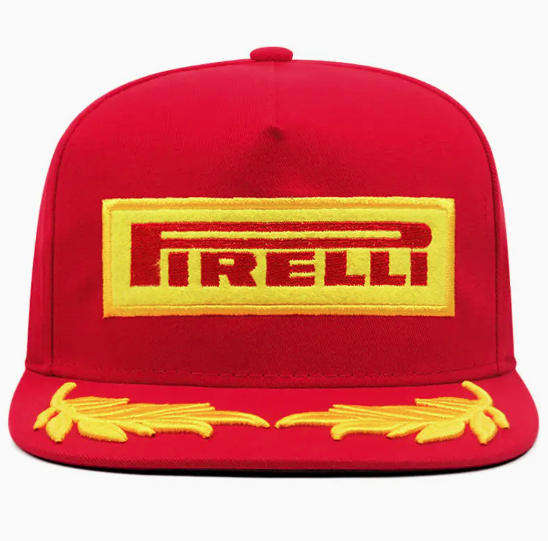 Pirelli Ebroidered 1st Place Podium F1 Cap - Red - FLAT PEAK