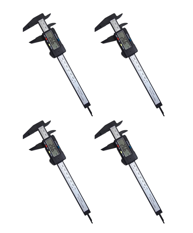 PACK OF 4  - Digital Vernier Caliper 150mm - Plastic (Carbon Fibre Composites) (Includes Battery)