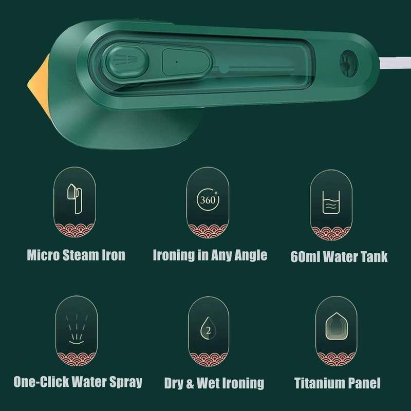 Professional Portable Wet & Dry Steam Iron - 360degree Rotation
