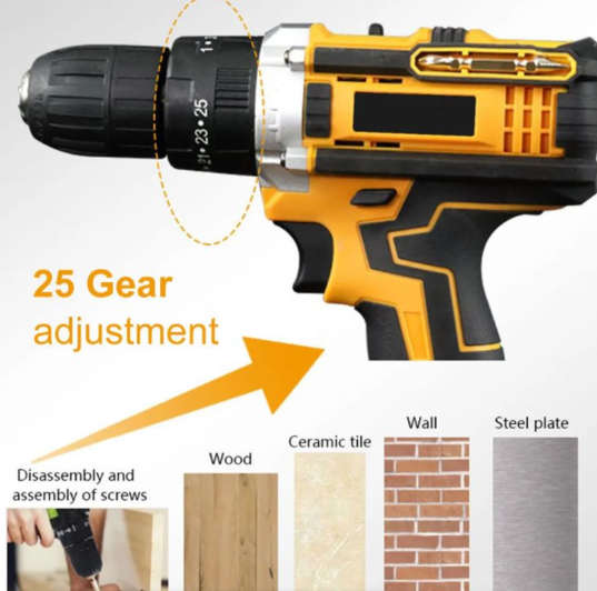 25 in 1 Cordless Rechargeable Drill Set