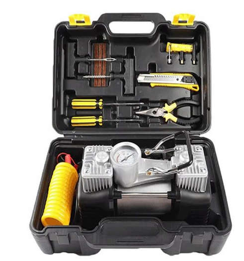 Heavy duty 12V Air Compressor with Tyre repair tool kit