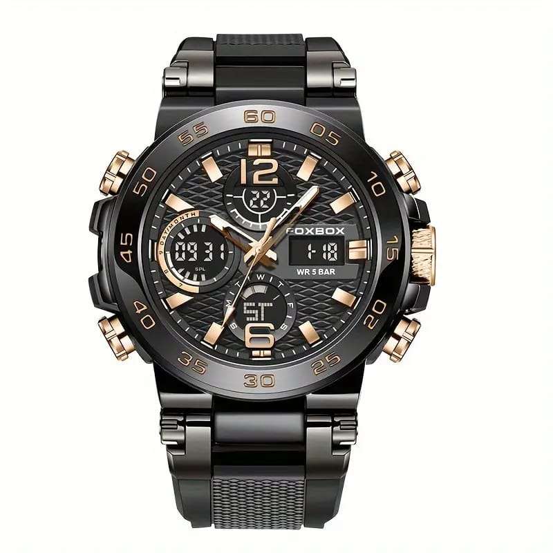 LIGE FOXBOX - Watch For Men With Luminous Button Feature and Dual Display