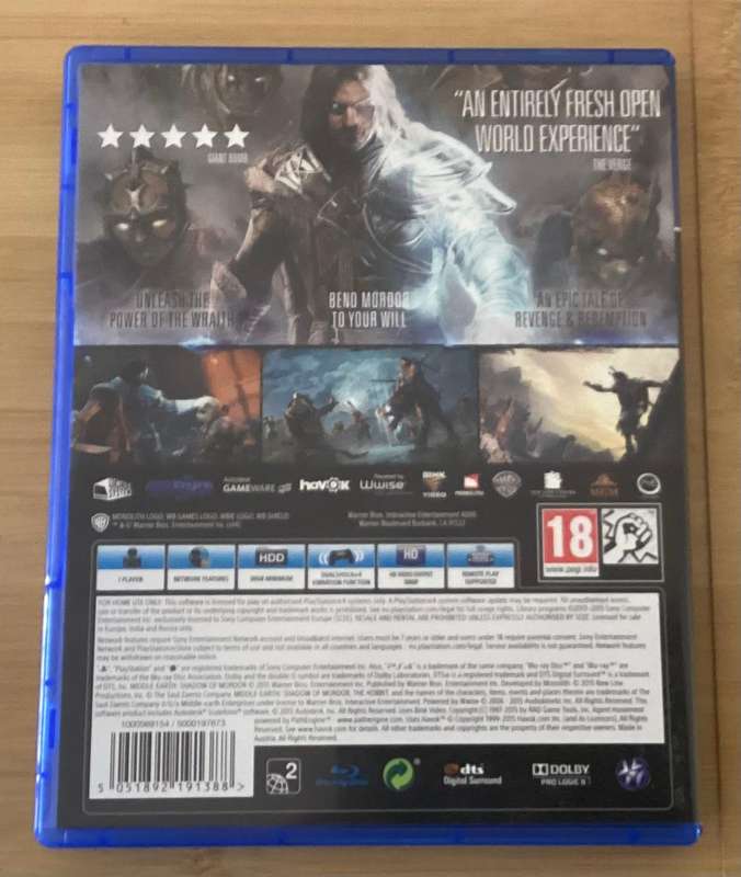 Middle Earth: Shadow of Mordor - GOTY edition (PS4)
