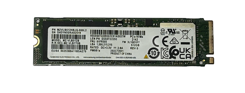 Samsung PM981a 512GB m.2 2280 PCIe Gen SSD
