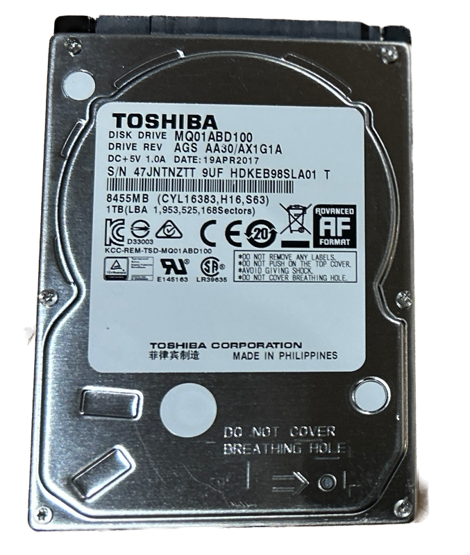 Toshiba 1TB Laptop HDD *POWER ON TIME 86 DAYS*