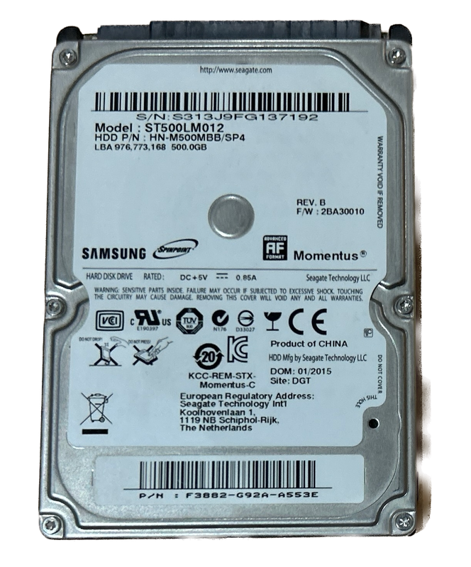 Samsung 500GB Laptop HDD