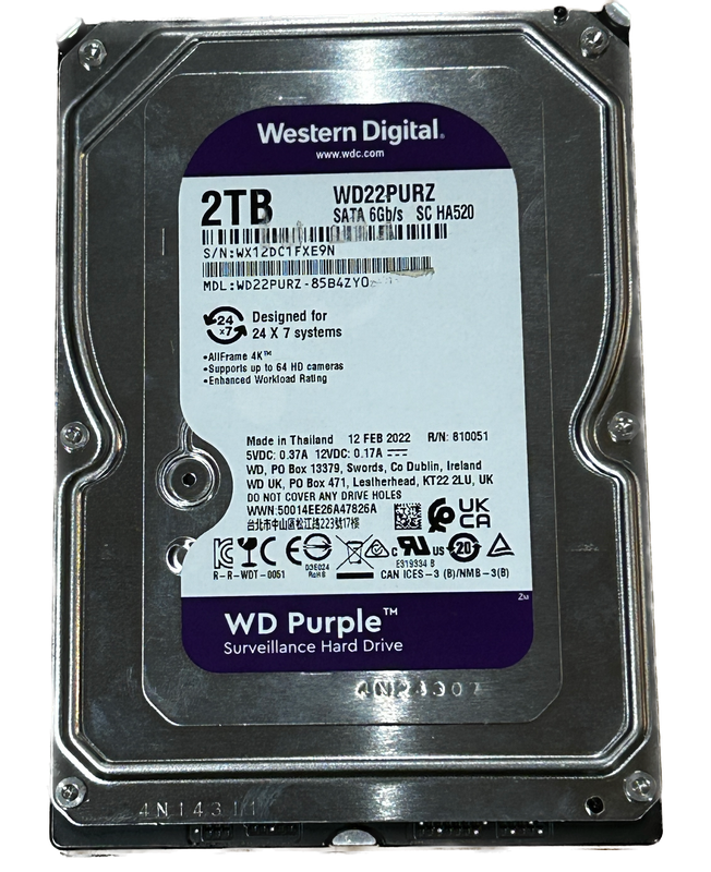 WD Purple 2TB Desktop HDD
