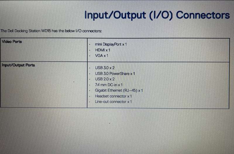 Dell WD15 Docking Station with 180W Adapter
