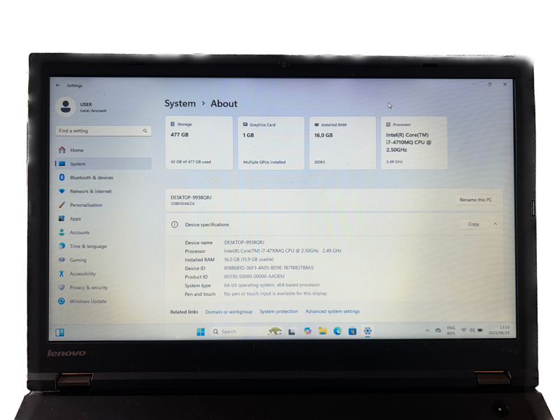 Lenovo Thinkpad T540p Core i7 4th Gen 512SSD 16GB RAM Win 11 Pro *NEW BATTERY*