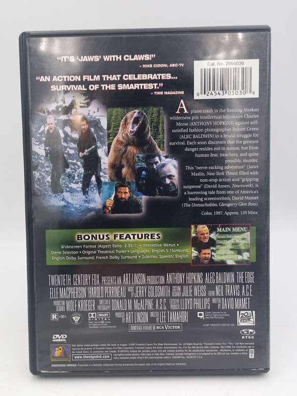 The Edge DVD Region 1 - Anthony Hopkins & Alec Baldwin