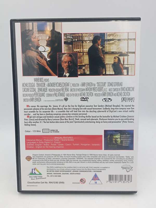 Disclosure DVD - Michael Douglas & Demi Moore