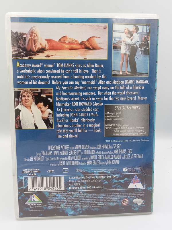 Splash DVD - Tom Hanks & Daryl Hannah