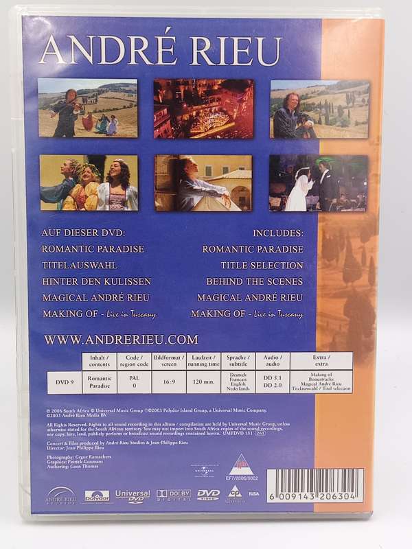 Andre Rieu Romantic Paradise DVD