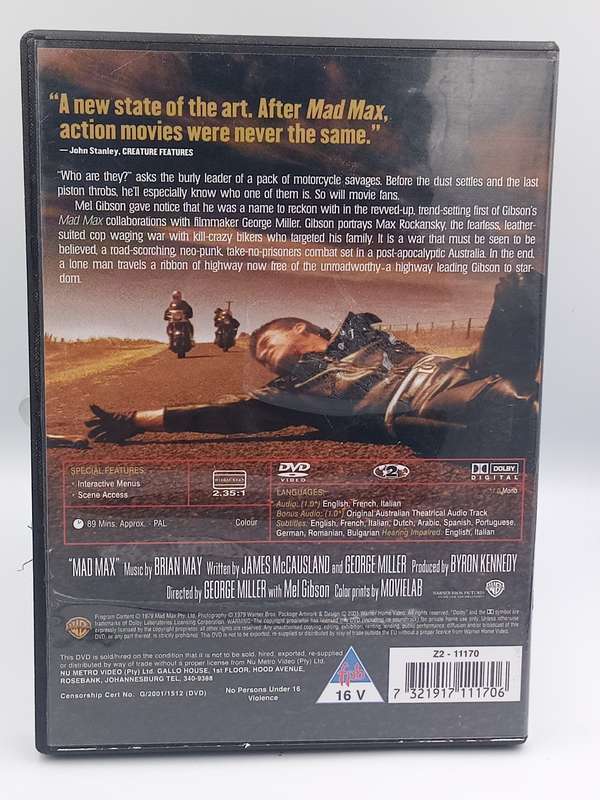 Mad Max DVD - Mel Gibson
