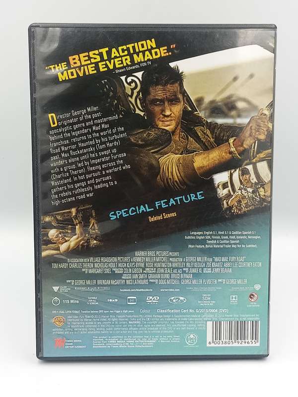 Mad Max Fury Road DVD - Tom Hardy & Charlize Theron
