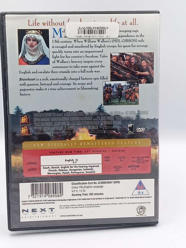 Braveheart DVD - Mel Gibson