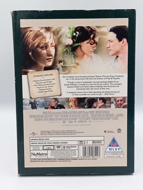 Atonement DVD - James McAvoy & Keira Knightley