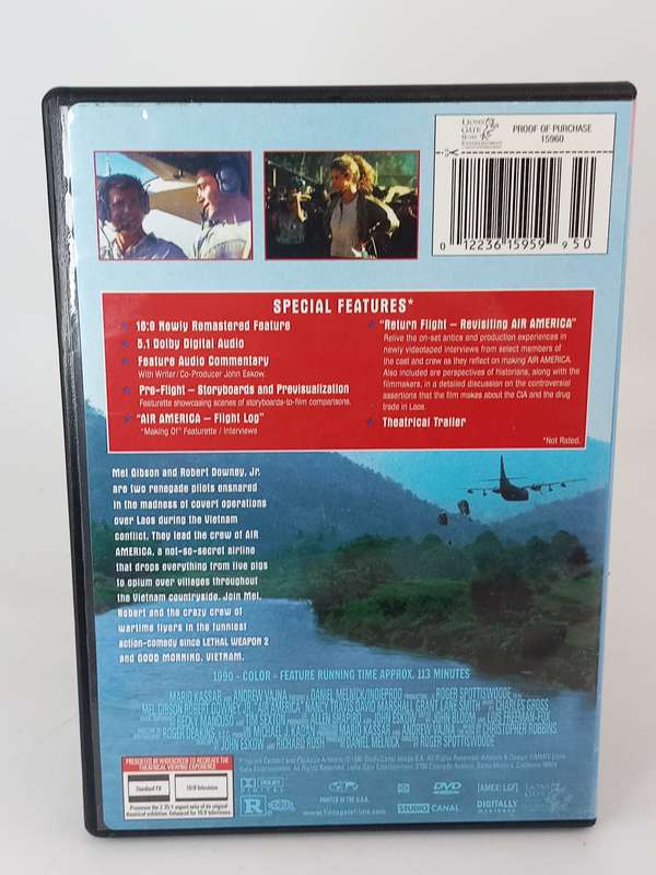Air America DVD Region 1- Mel Gibson & Robert Downey Jr.