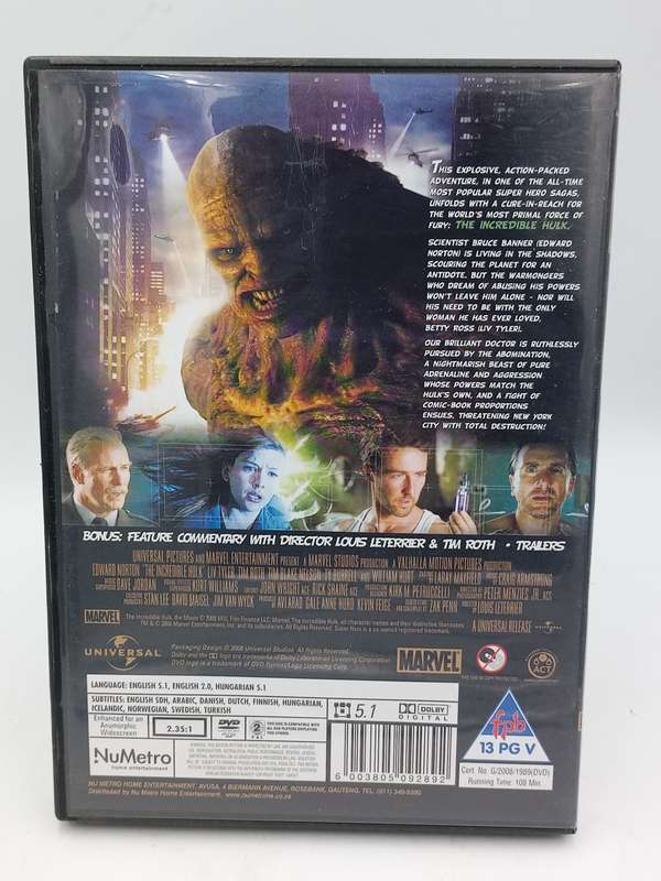 The Incredible Hulk DVD