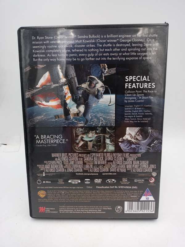 Gravity DVD - Sandra Bullock & George Clooney