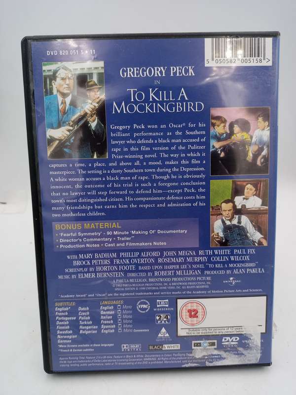 To Kill a Mockingbird DVD - Gregory Peck