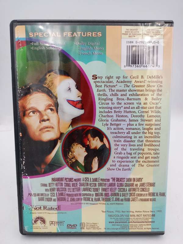 The Greatest Show on Earth - Region 1 DVD - Betty Hutton & Charlton Heston