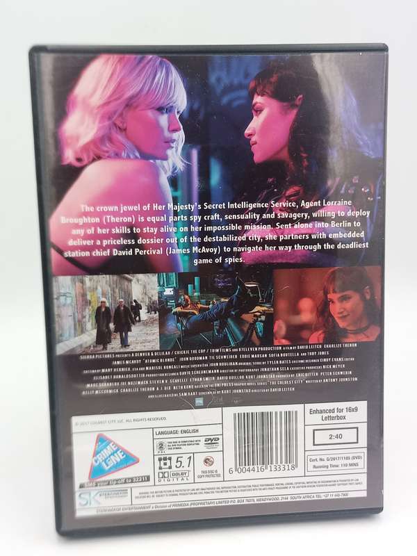 Atomic Blonde DVD - Charlize Theron & James McAvoy