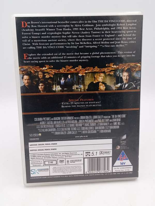 The Da Vinci Code DVD - Tom Hanks
