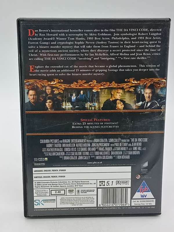 The Da Vinci Code DVDs - Tom Hanks