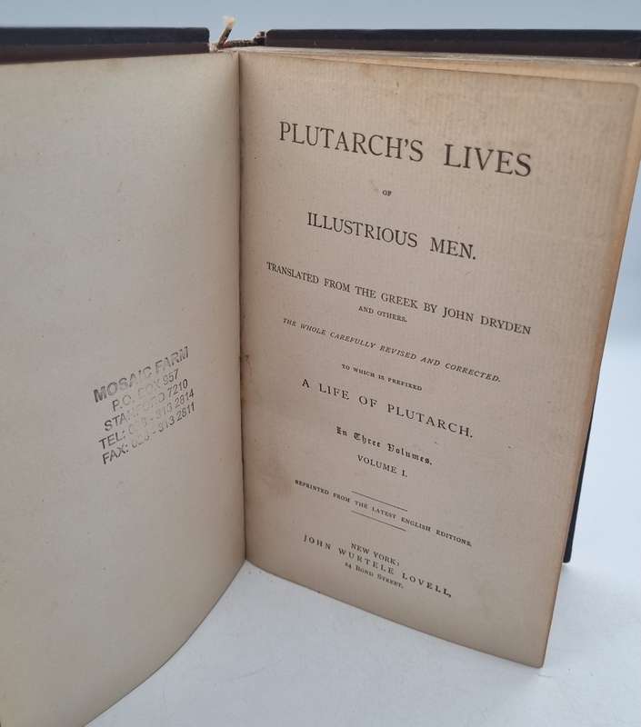 Plutarch`s Lives of illustrious Men - Vol 1, 2 & 3 by John Dryden
