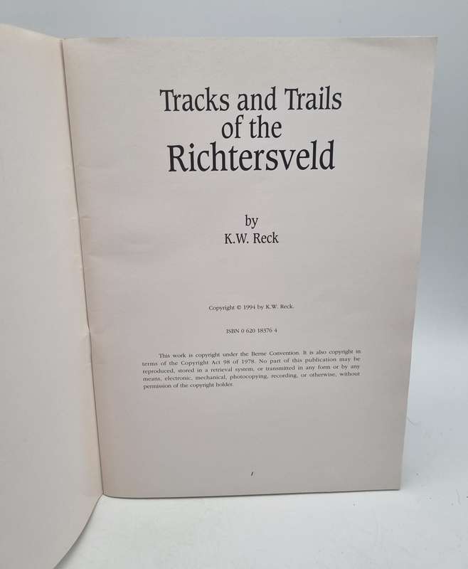Tracks and Trails of the Richtersveld by KW Reck | First Edition 1994