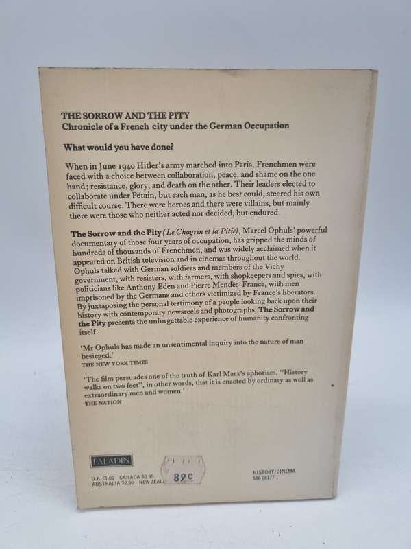 The Sorrow & The Pity Chronicle of a French City under the German Occupation - Marcel Ophuls