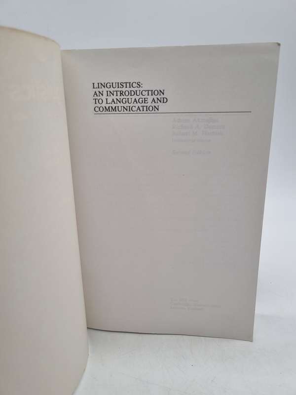 Linguistics, 2nd Edition: An Introduction to Language and Communication Adrian Akmajian