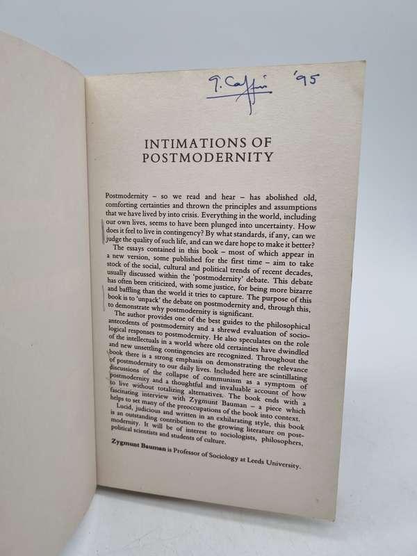Intimations of Postmodernity ~ Zygmunt Bauman|  Routledge, 1994