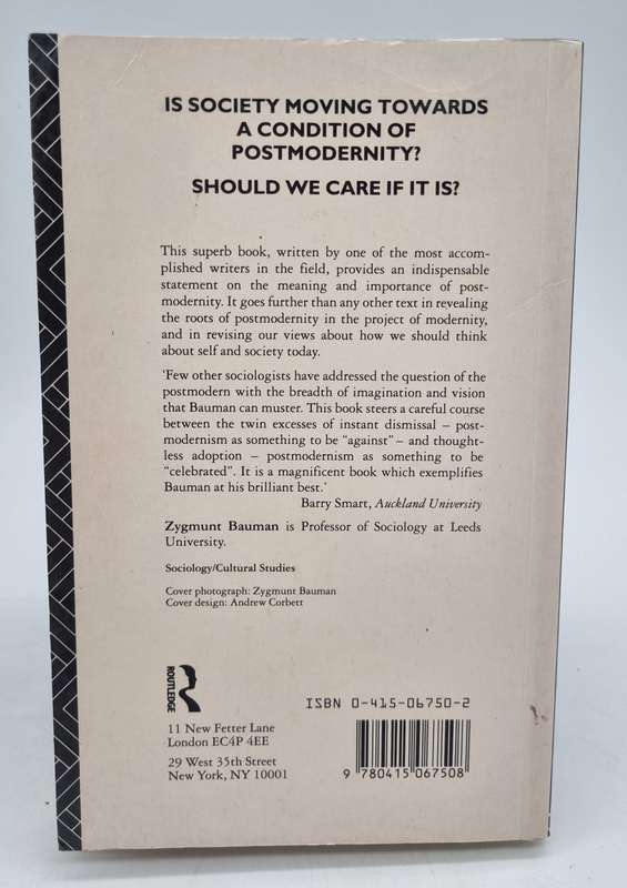 Intimations of Postmodernity ~ Zygmunt Bauman|  Routledge, 1994