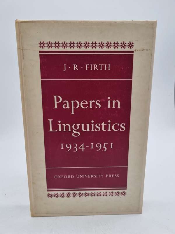 Papers in Linguistic 1934-1951 by JR Firth | Oxford Univ Press