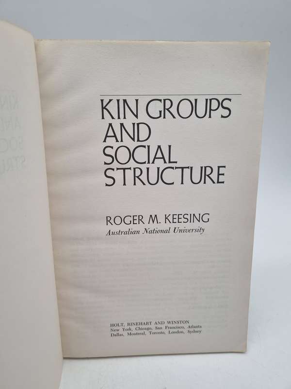 Kin Groups and Social Structure by Roger M Keesing