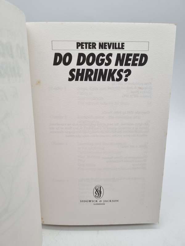 Do Dogs Need Shrinks? By Peter Neville