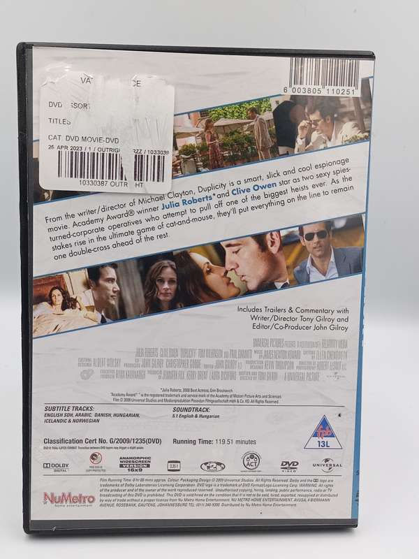 Duplicity DVD - Julia Roberts & Clive Owen