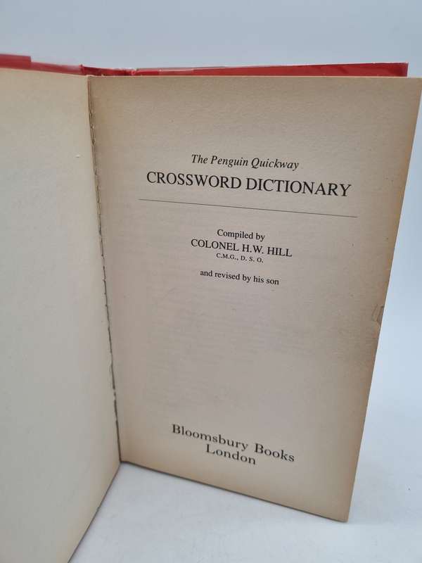 The Quickway Crossword Dictionary by Colonel HW Hill