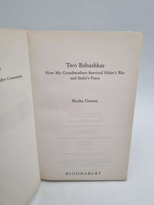 Two Babushkas: How My Grandmothers Survived Hitler's War and Stalin's Peace  Front Cover Masha Gesse