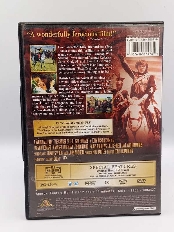 The Charge of the Light Brigade DVD Region 1