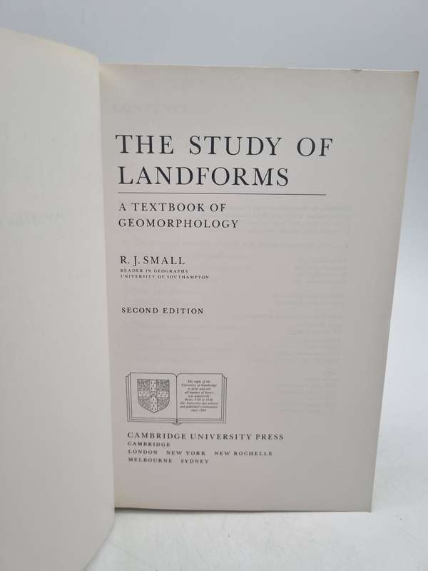 The Study of Landforms: A Textbook of Geomorphology- RJ Small Cambridge University Press