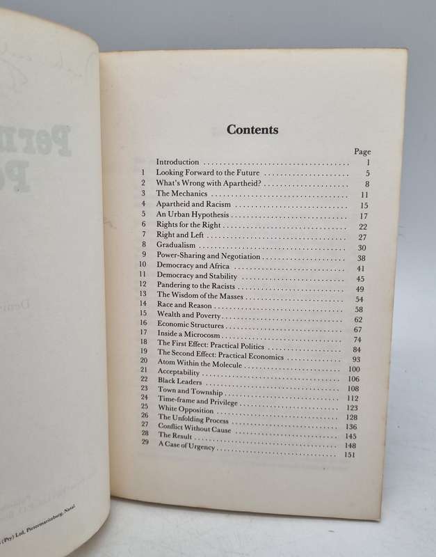Permanent Peace by Denis Beckett | Signed Copy 1985