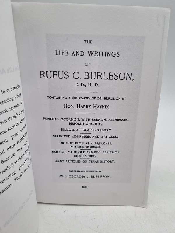 The Life And Writings Of Rufus C. Burleson V1 (1901)