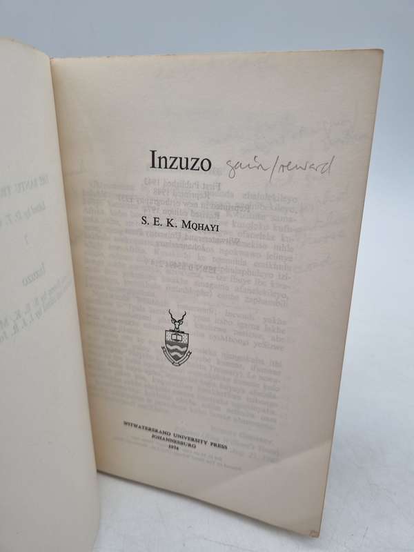 Inzuzo - SEK Mqhayi | Xhosa Poems ~ Bantu Treasury No 7 | Very Scarce First Edition 1974